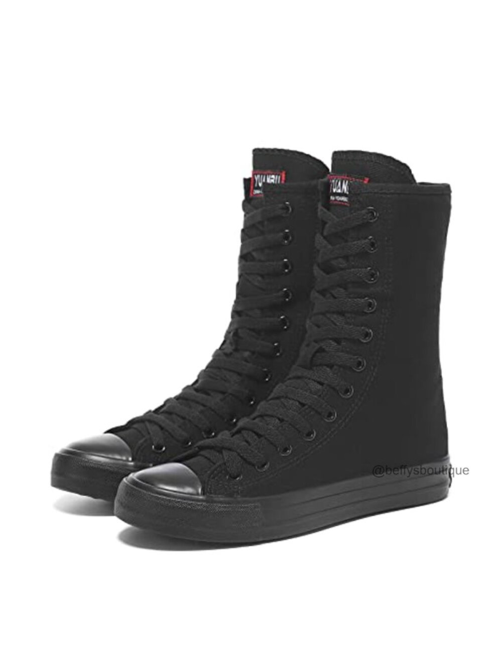 Women's High Top Canvas Sneakers Lace Up Platform Casual Shoes